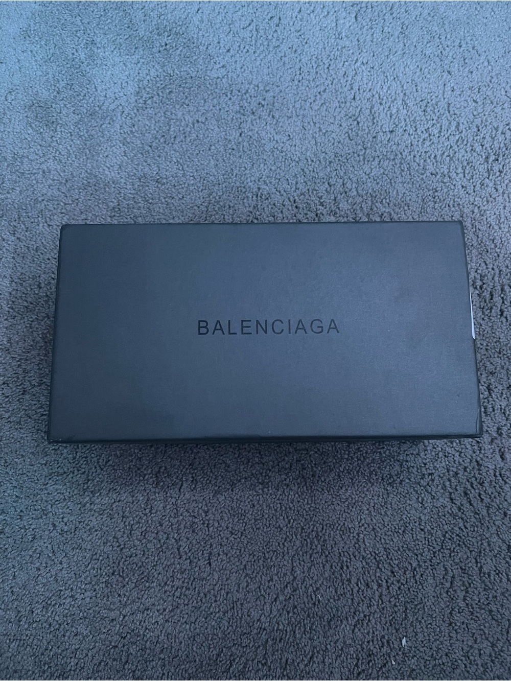 Black Balenciaga furry slides